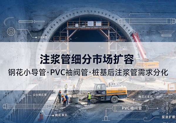 潼关注浆管细分市场扩容，隧道钢花小导管、PVC 袖阀管、桩基后注浆管需求分化